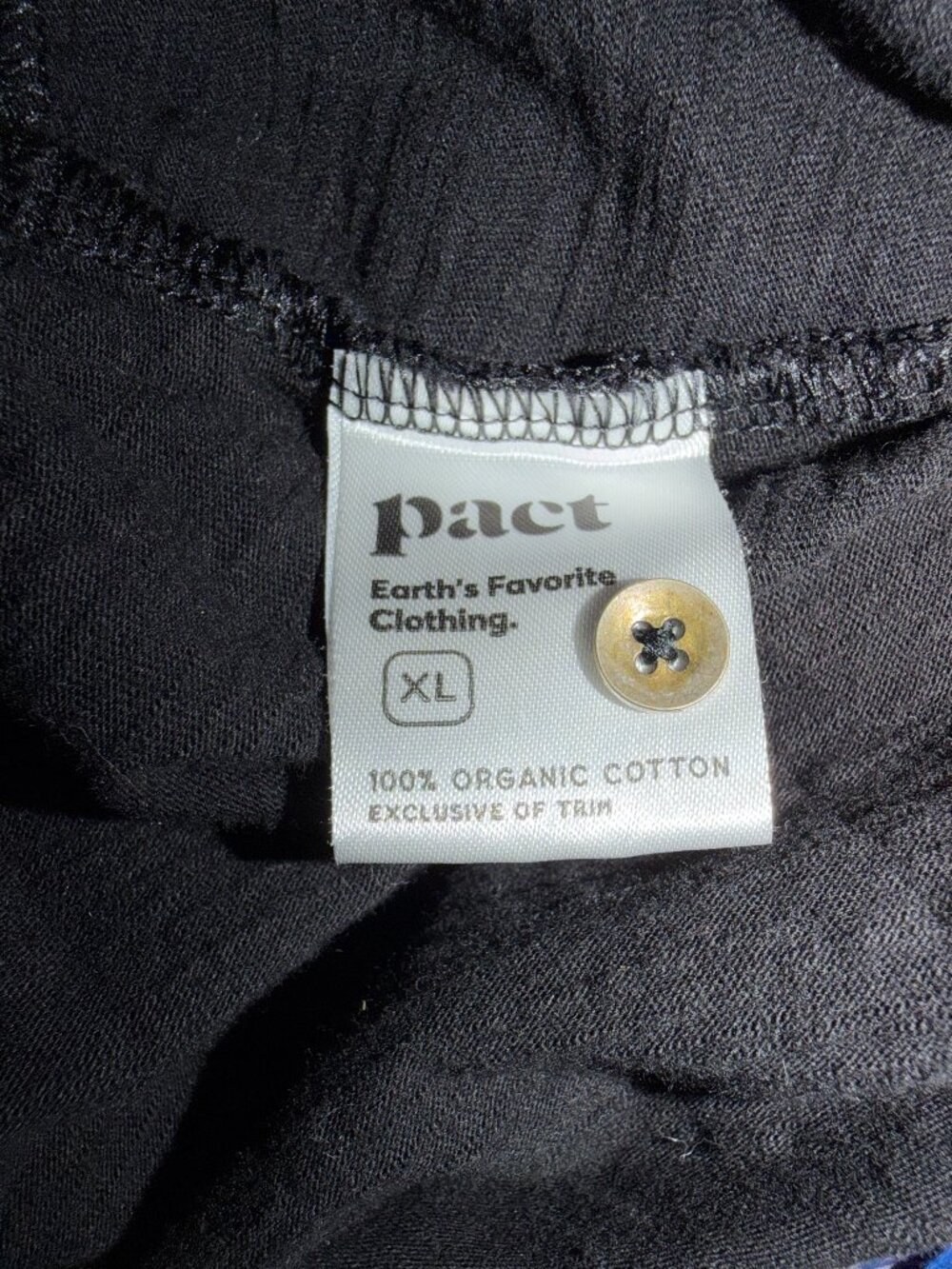 PACT - Women's Black Relaxed Slub Patio Dress - SIZE XL - Picture 7 of 8
